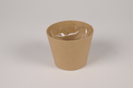 Cache-pot en carton kraft D9.5cm H7.5cm