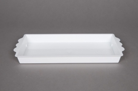 Paquet de 25 coupes en plastique blanc 24.5x12.5cm