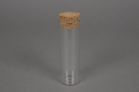 Boite de 12 fioles en verre D3cm H10cm
