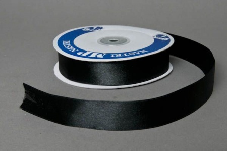 Ruban de satin noir 25mmx50m