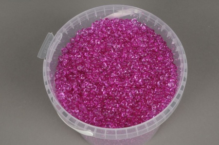 Seau 2.5L perles de pluie fuchsia transparent