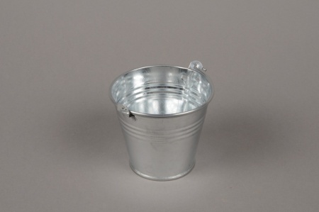 Seau en zinc naturel D8.5cm H8cm