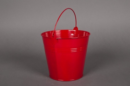 Seau en zinc rouge D11cm H10cm