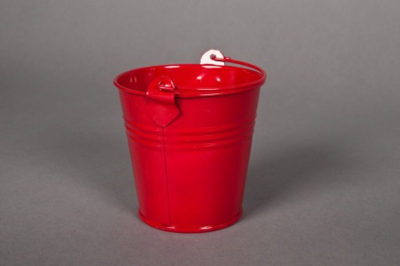 Seau en zinc rouge D6cm H5,5cm