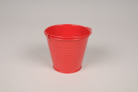 Seau en zinc rouge D9cm H8cm