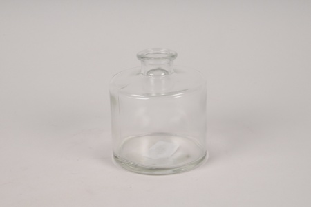 Vase bouteille en verre D9cm H10cm