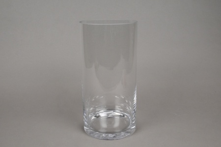 Vase en verre cylindre D15cm H25cm