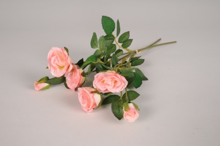 Bouquet de roses artificielles rose clair H35cm