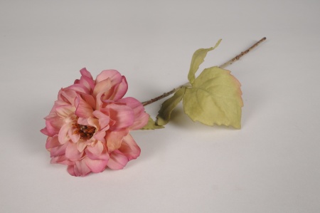 Dahlia artificiel rose H43cm