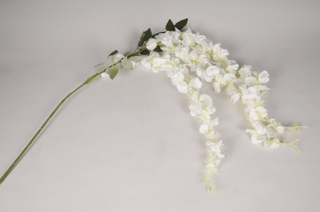 Glycine 3 fleurs artificielle blanc L60cm