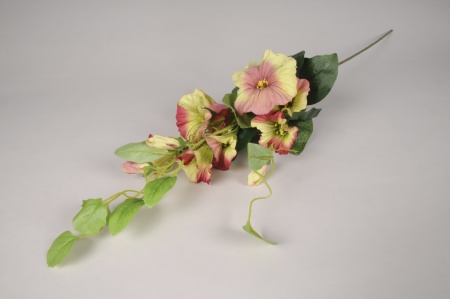 Pétunia artificiel vert et rose H90cm