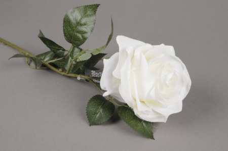 Rose artificielle blanche H64cm