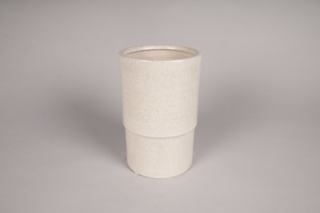 Vase en céramique crème D13.5cm H20.5cm