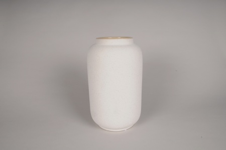 Vase en céramique blanc D14cm H23cm