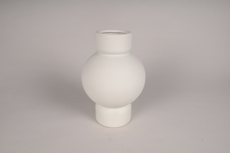 Vase en céramique blanc D17cm H25cm