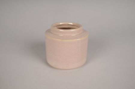 Vase en céramique rose D12cm H11cm