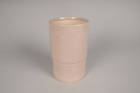 Vase en céramique rose D13.5cm H20.5cm