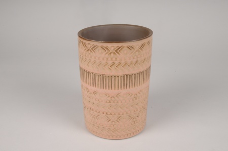 Vase en céramique rose D13cm H18cm