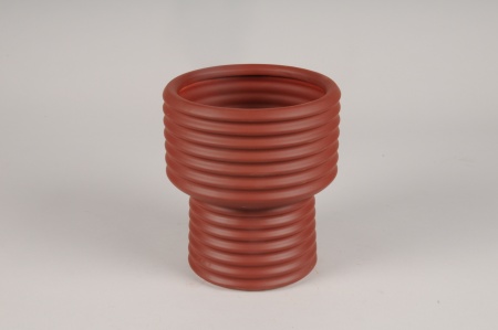 Vase en céramique rouge brique D16.5cm H18.5cm