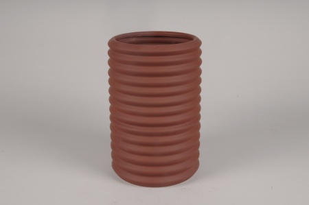 Vase en céramique rouge brique D16cm H25.5cm