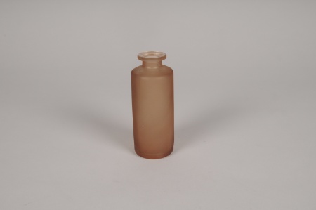 Vase bouteille en verre marron D5cm H13cm