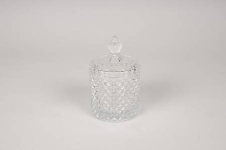 Bonbonnière en verre D8.5cm H14cm