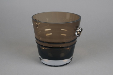 Seau à champagne en verre marron D16cm H16cm