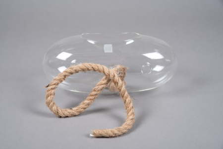 Boule en verre allongée à suspendre 28x13cm H13cm