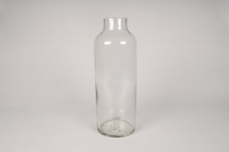 Vase bouteille en verre D13cm H46.5cm