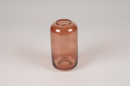 Vase en verre bordeaux D8cm H15cm