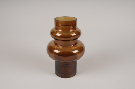 Vase en verre brun D15cm H23cm
