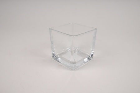 Vase en verre cube 8x8cm H8cm