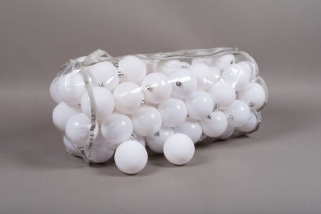 Sac de 80 boules plastique blanc D8cm