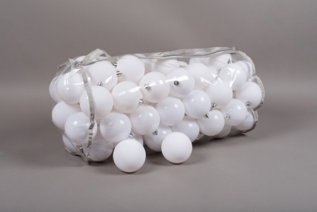 Sac de 80 boules plastique blanc D8cm