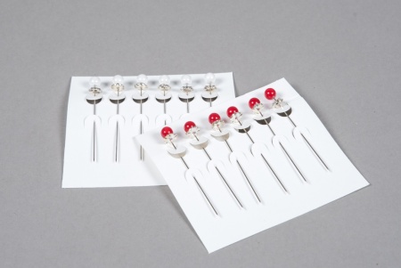 Set de 2 sachets de 6 épingles rouges et blanches D7mm