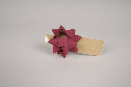 Boîte de 50 n?uds en papier bordeaux D7cm