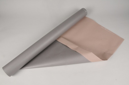 Rouleau de papier kraft gris / rose 80cmx50m