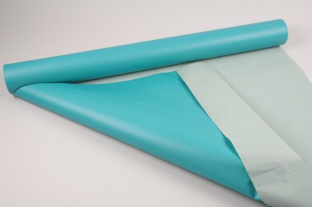 Rouleau de papier kraft turquoise /vert 80cmx50m