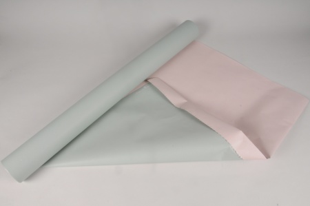 Rouleau de papier kraft vert / rose 80cmx50m