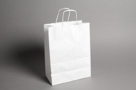 Paquet de 25 sacs kraft blanc 18cm x 8cm H21cm