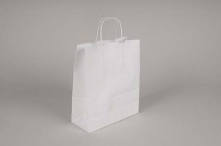 Paquet de 25 sacs kraft blanc 22x10cm H26cm