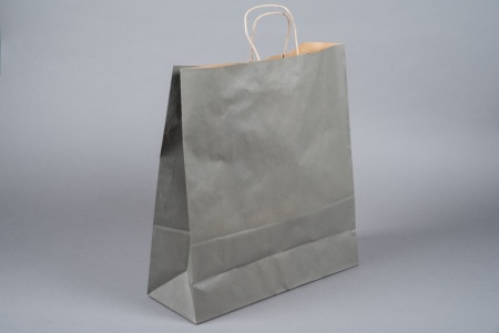 Paquet de 25 sacs kraft gris 36cm x 12cm H41cm