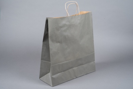 Paquet de 25 sacs kraft gris 46cm x 16cm H49cm