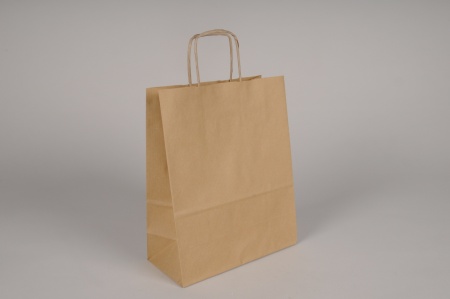 Paquet de 25 sacs kraft naturel 22x10cm H26cm