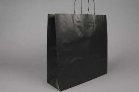 Paquet de 25 sacs kraft noir 36x12cm H41cm