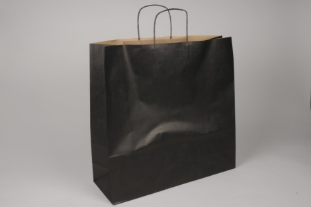 Paquet de 25 sacs kraft noir 46cm x 16cm H49cm