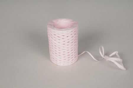 Bobine de raphia de papier rose 200m