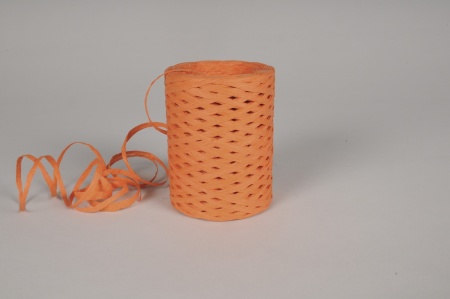 Bobine de raphia en papier orange 200m
