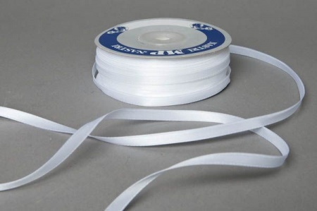 Ruban satin blanc 6mm x 100m