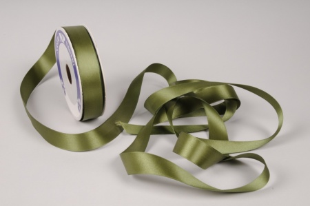 Ruban satin vert olive 25mm x 20m